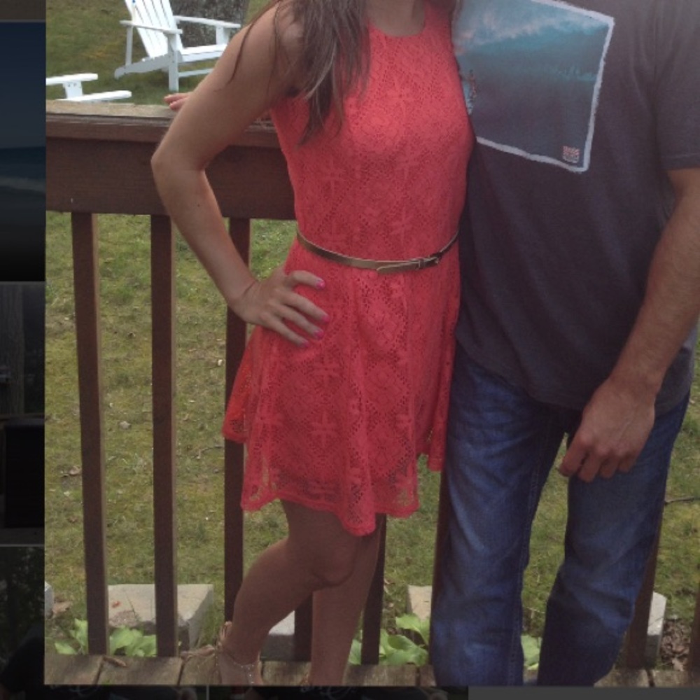 Coral sleeveless dress